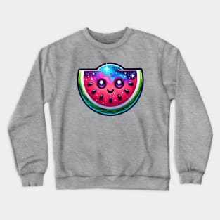 Slice of a Cute Kawaii Galaxy Watermelon Crewneck Sweatshirt